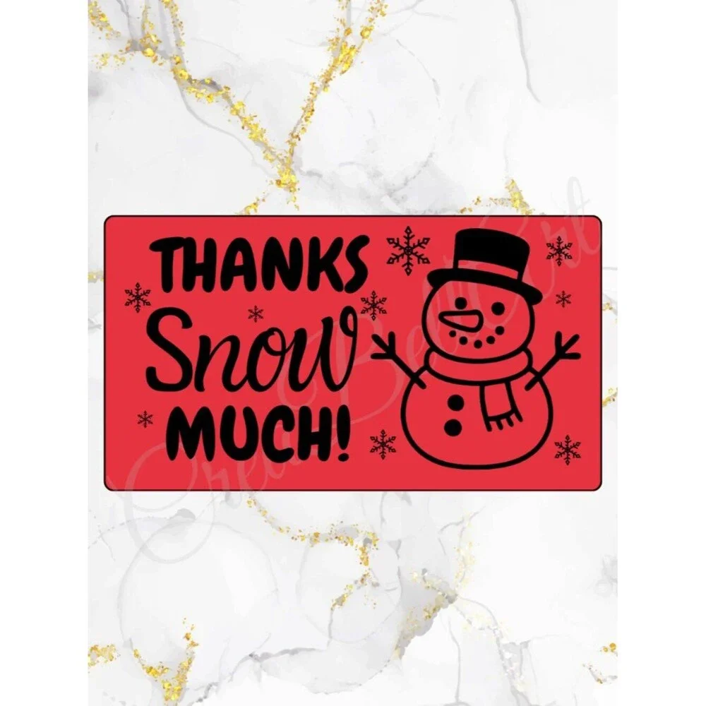 100 Christmas Snowman Stickers – Thank You Stickers 2.25 x 1.25